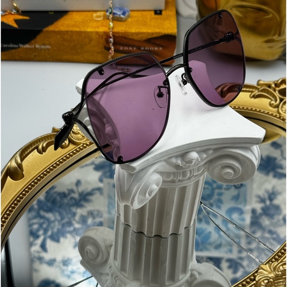 🆕 ALEXANDER MCQUEEN 🧿 NWOT AM0366S 003 Wire Rimmed Butterfly Shaped Glasses - Picture 16 of 16